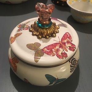 Mackenzie Childs Butterfly Squashed Pot canister $175